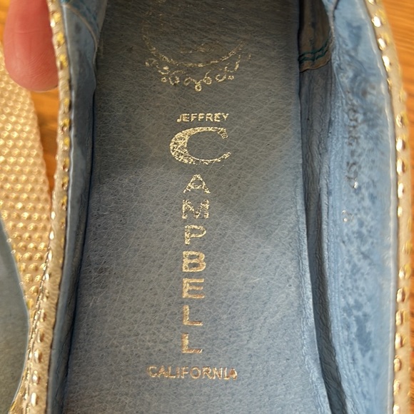 Jeffrey Campbell “Bring” Ivory & Metallic Gold Dot Chain Detail Ballet Flats - 8 - Picture 12 of 14